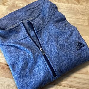 adidas Heathered Blue Quarter-Zip Pullover